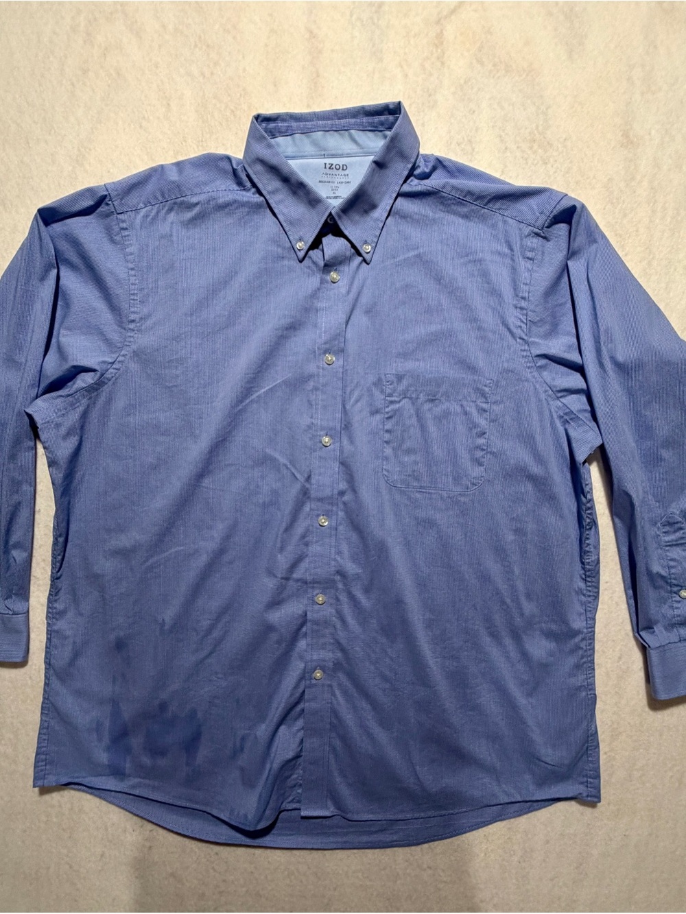 IZOD Advantage Performance Men's Regular Fit Easy Care Button Down Shirt XL